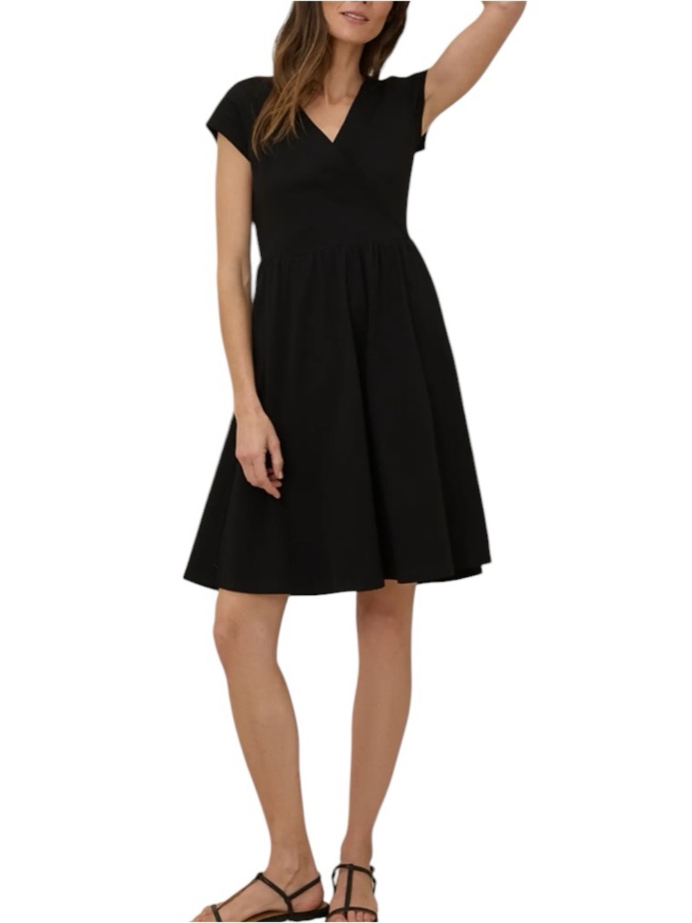 Pact Organic Women's Fit-&-Flare Crossover Dress Organic Cotton Size Large